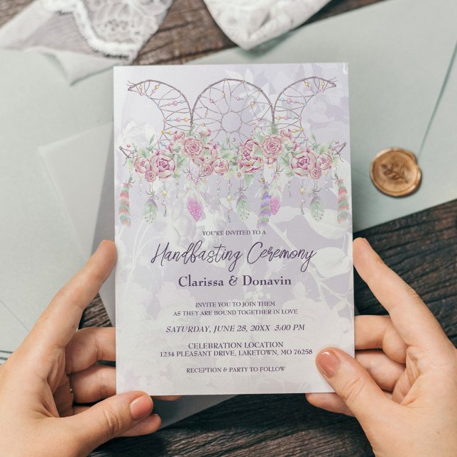 Invitation Attrape-rêves triple lune Boho pour cérémonie de m (Créateur téléchargé)