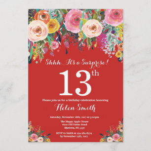 Invitation au 13e anniversaire de la Red Floral Su