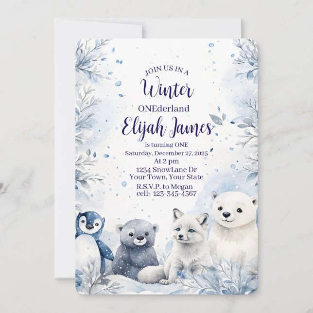 Invitation au 1er anniversaire de bébé  (Devant)
