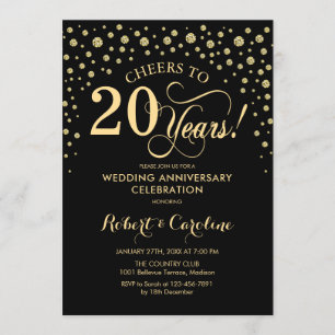 Invitation au 20e anniversaire de célébration Gold