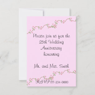 Invitation au 25e anniversaire de mariage