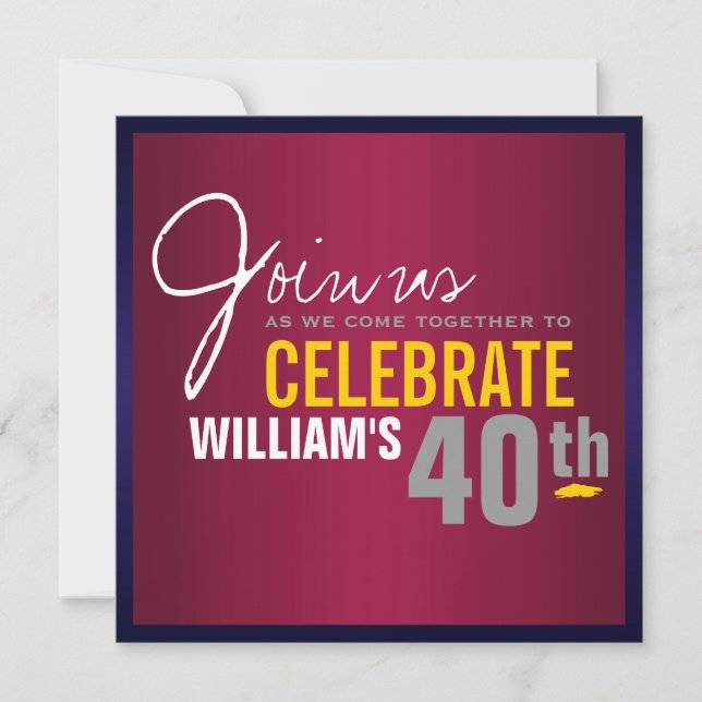 Invitation au 40e anniversaire de l'homme (Devant)