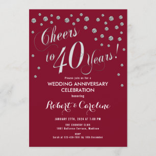Invitation au 40e anniversaire de Ruby Red & Silve