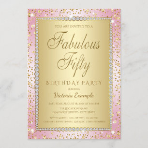 Invitation au 50e anniversaire de Blush Pink and G