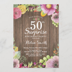 Invitation au 50e anniversaire de la Rustic Floral