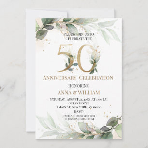 Invitation au 50e anniversaire de mariage Greenery