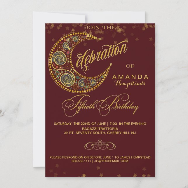 Invitation au 50e anniversaire du Celestial (Devant)