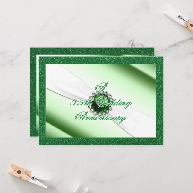 Invitation au 55e anniversaire de mariage (Devant/Arrière en situation)