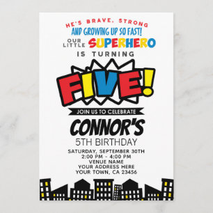 Invitation au 5e anniversaire de Superhero