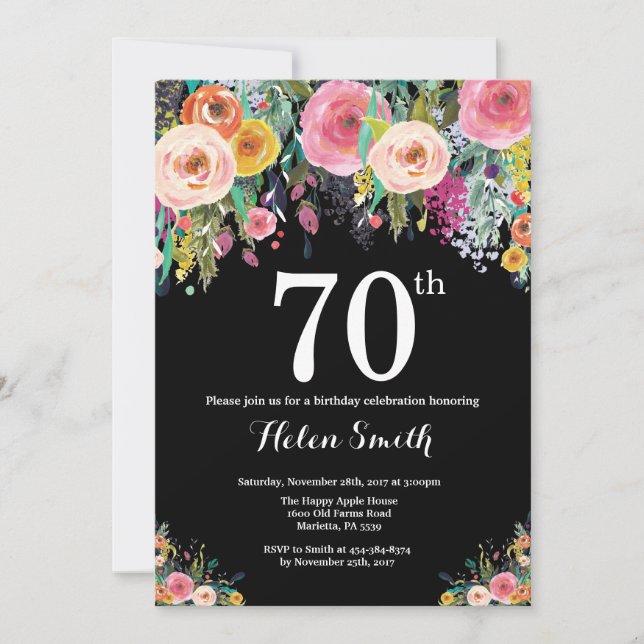 Invitation au 70e anniversaire de la florale (Devant)