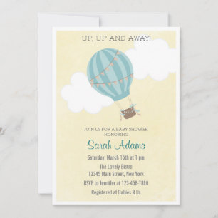 Invitation au Baby shower à ballon à air chaud Pat