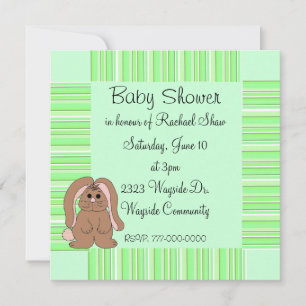 Invitation au Baby shower à bande verte