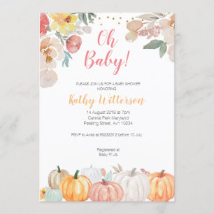 Invitation au baby shower à fleurs rustiques