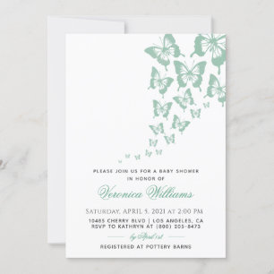 Invitation au Baby shower à papillon