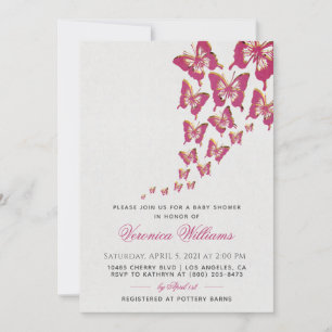Invitation au Baby shower à papillon
