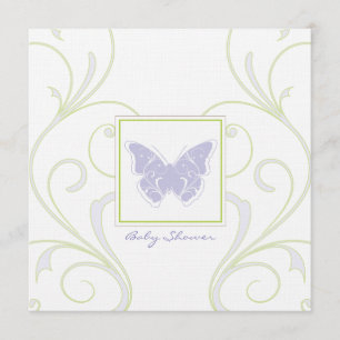 Invitation au Baby shower à papillon