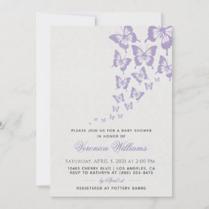 Invitation au Baby shower à papillon