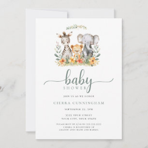 Invitation au Baby shower animal