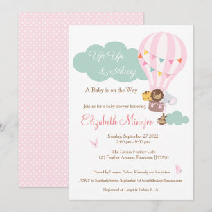 Invitation au Baby shower animal de la jungle de l