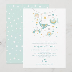 Invitation au Baby shower animal de la mer de Boho