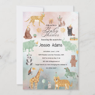 Invitation au Baby shower animal mignon