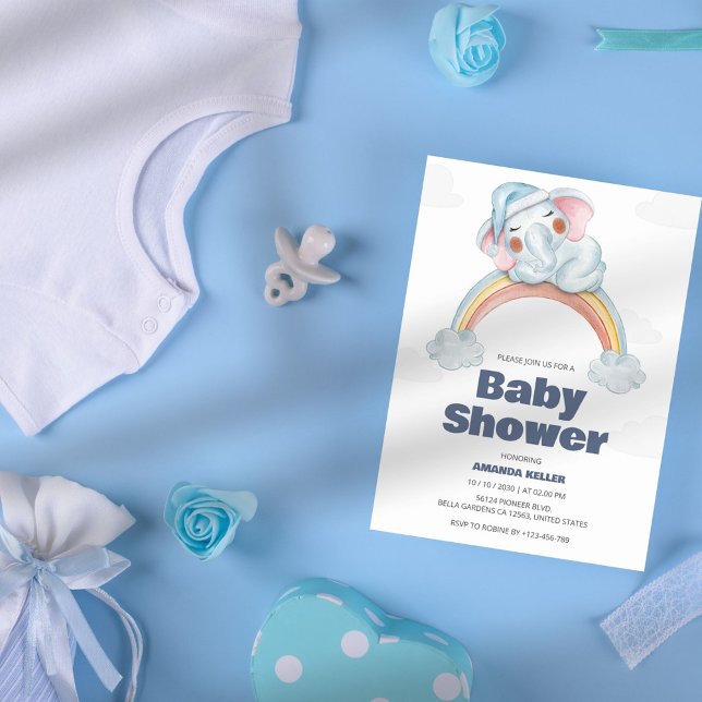 Invitation au Baby shower arc-en-ciel (Créateur téléchargé)