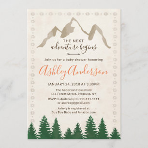 Invitation au Baby shower Aventure Tribal