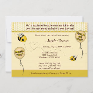 Invitation au Baby shower BEE - Cute as can "bee"