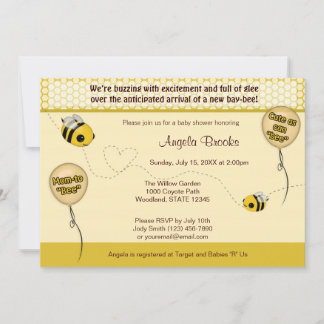 Invitation au Baby shower BEE - Cute as can "bee"