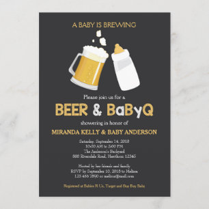 Invitation au Baby shower Beer & BabyQ, Barbecue I