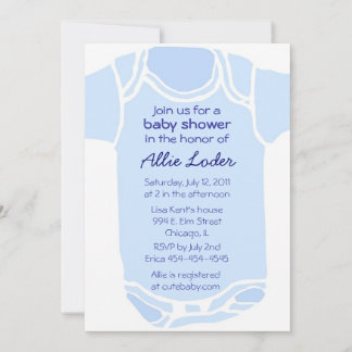 Invitation au Baby shower bleu