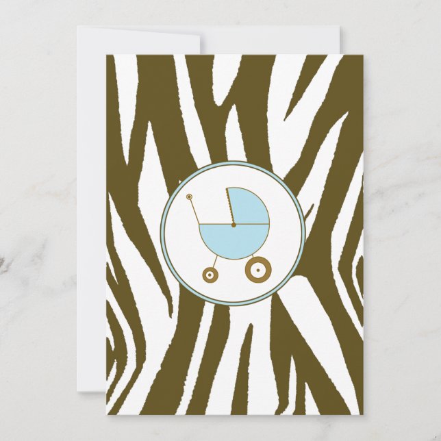 Invitation au Baby shower bleu (Devant)