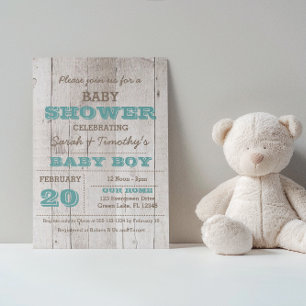 Invitation au Baby shower bleu blanc