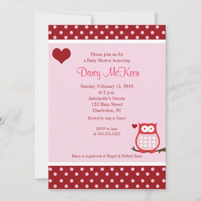 Invitation au Baby shower cardiaque de la Saint-Va (Devant)