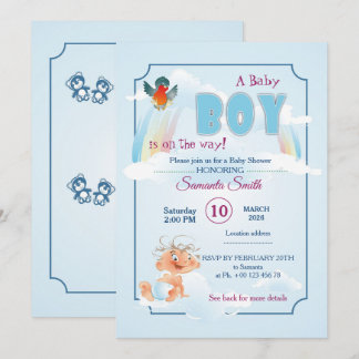 invitation au baby shower, c'est un garçon