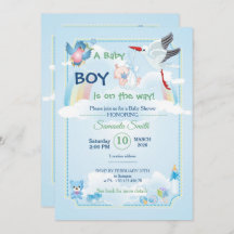 invitation au baby shower, c'est un garçon