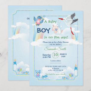 invitation au baby shower, c'est un garçon