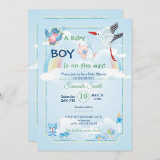 invitation au baby shower, c'est un garçon