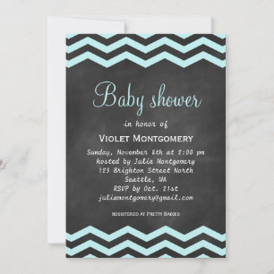 Invitation au Baby shower Chalkboard & Chevron