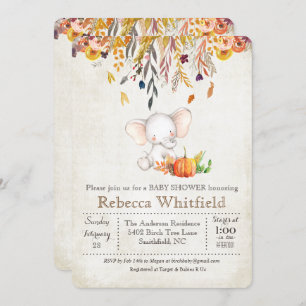 Invitation au Baby shower Citrouille d'automne de 