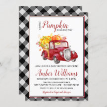 Invitation au Baby shower Citrouille d'automne du 