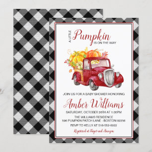 Invitation au Baby shower Citrouille d'automne du 