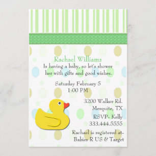 Invitation au Baby shower coloré de canard jaune