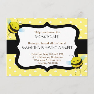Invitation au Baby shower d'abeilles