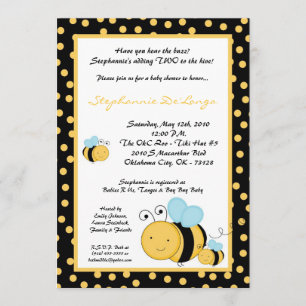 Invitation au Baby shower d'abeilles à miel de 5x7