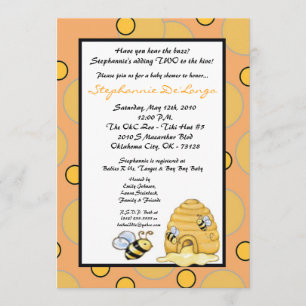 Invitation au Baby shower d'abeilles à miel de 5x7