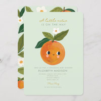Invitation au Baby shower d'agrumes de Little Cuti