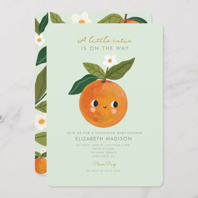 Invitation au Baby shower d'agrumes de Little Cuti (Créateur téléchargé)
