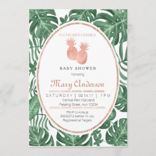 Invitation au Baby shower d'ananas tropical