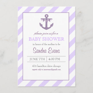 Invitation au Baby shower d'Ancres Purple Ahoy